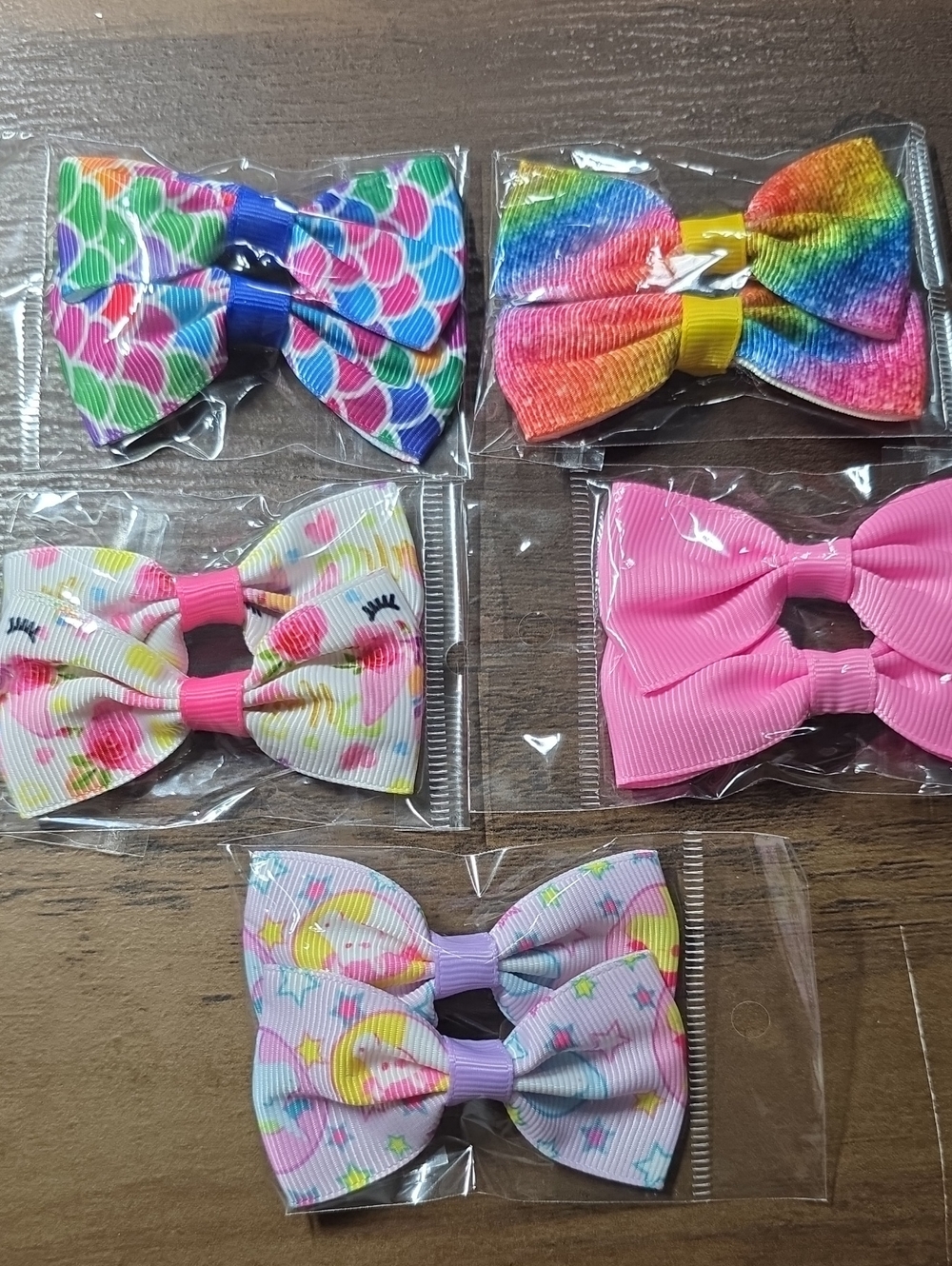 Kids Multicolor & Pink Bow Hair Clips - Pack of 6